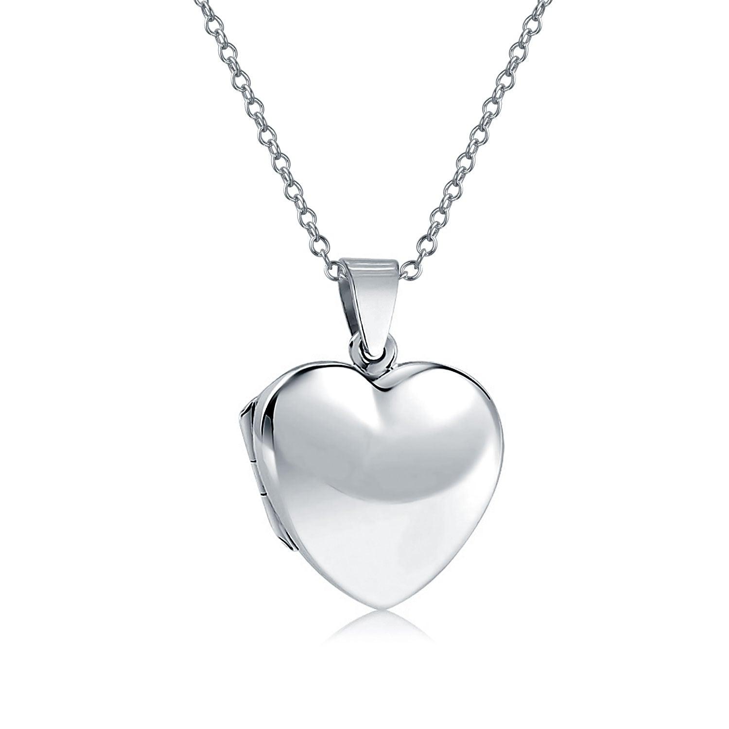 Collection Sterling Silver Polished Heart Locket Pendant Necklace