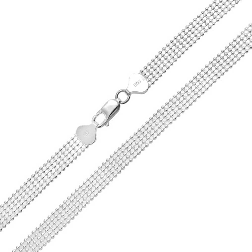Diamond Cut Ball Bead Chain Sparkle Necklace 150 Gauge Sterling