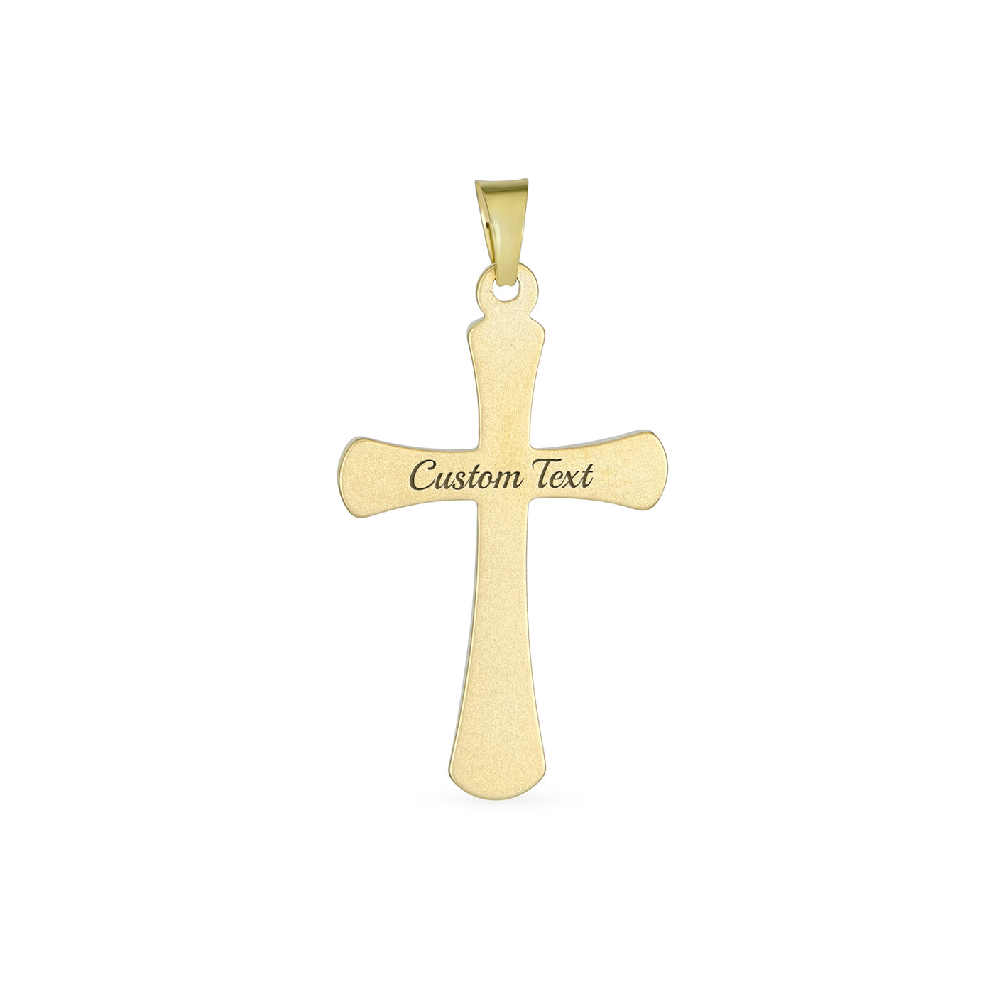 Delicate 14K Yellow Gold Cross Pendant Necklace - No Chain Included