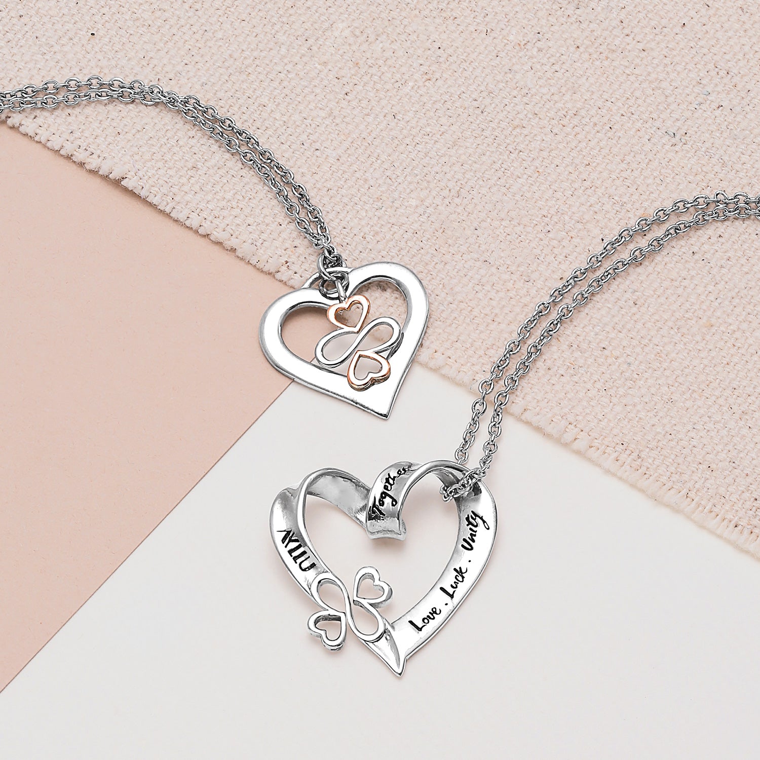 Ayllu Heart Infinity Clover Pendant Necklace Love and Luck