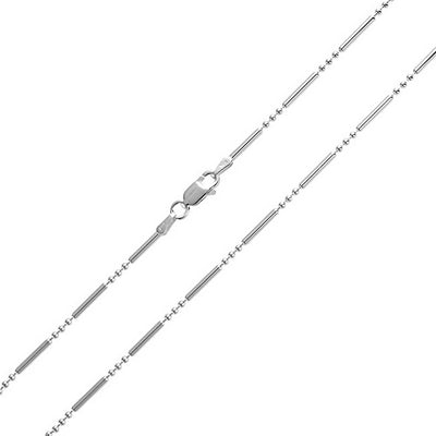 Bead Bar Ball 1.5MM Sterling Silver Chain Necklace for Men Nickel-Free Italy Made