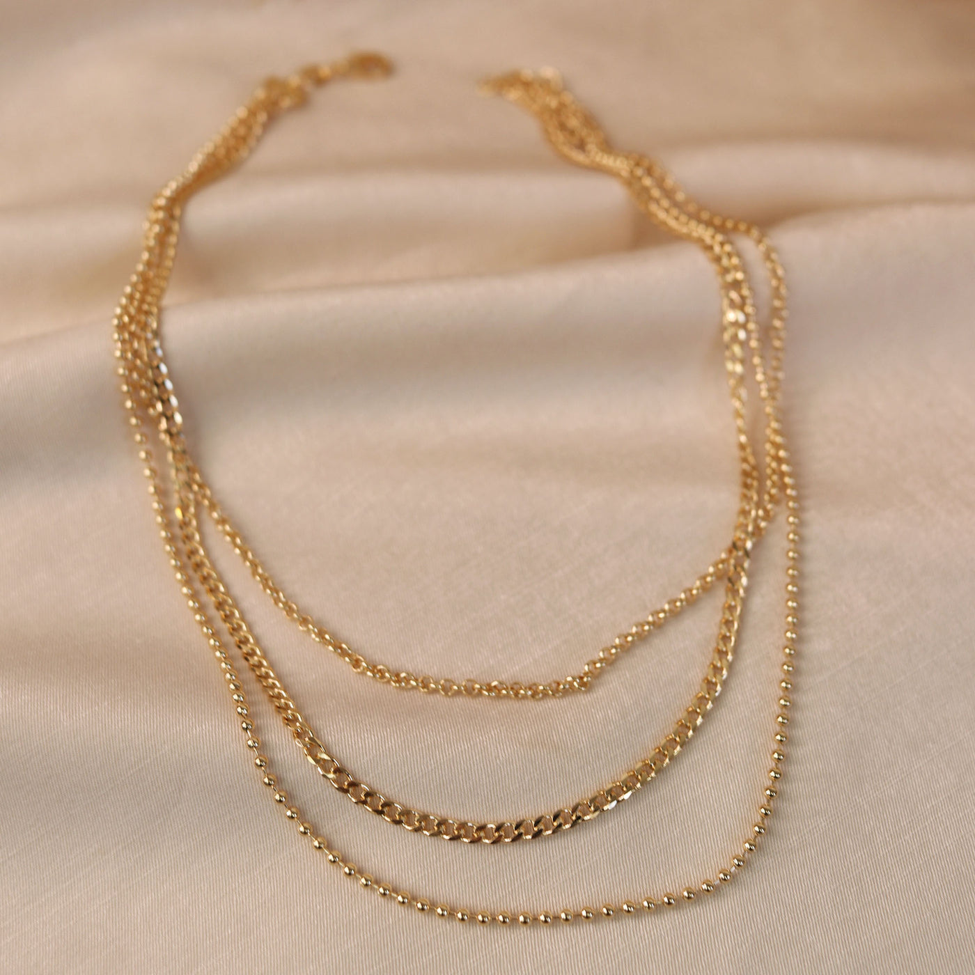 Statement Sparkling Bead Collar Necklace Multi-Strand Gold-Plated Choker 15-30 Inch