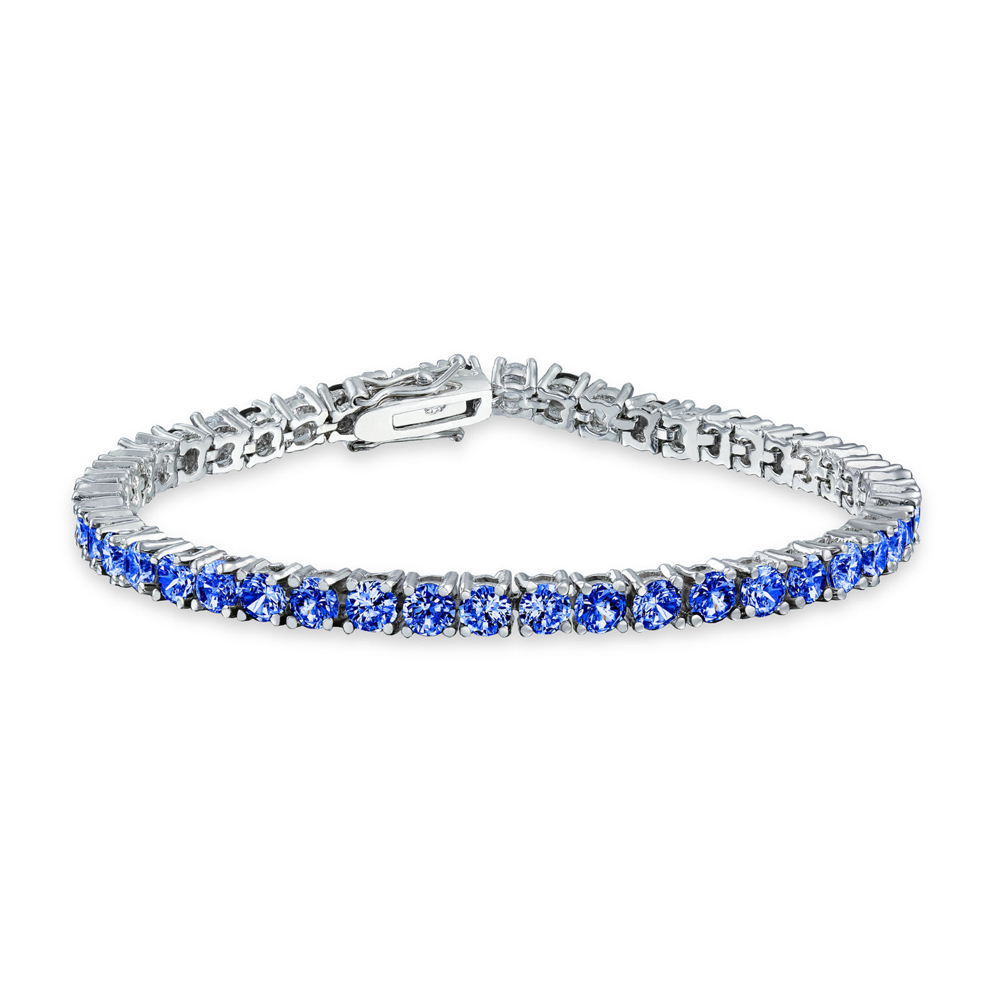 Clear Round Solitaire AAA CZ Tennis Bracelet Imitation Sapphire – Bling ...