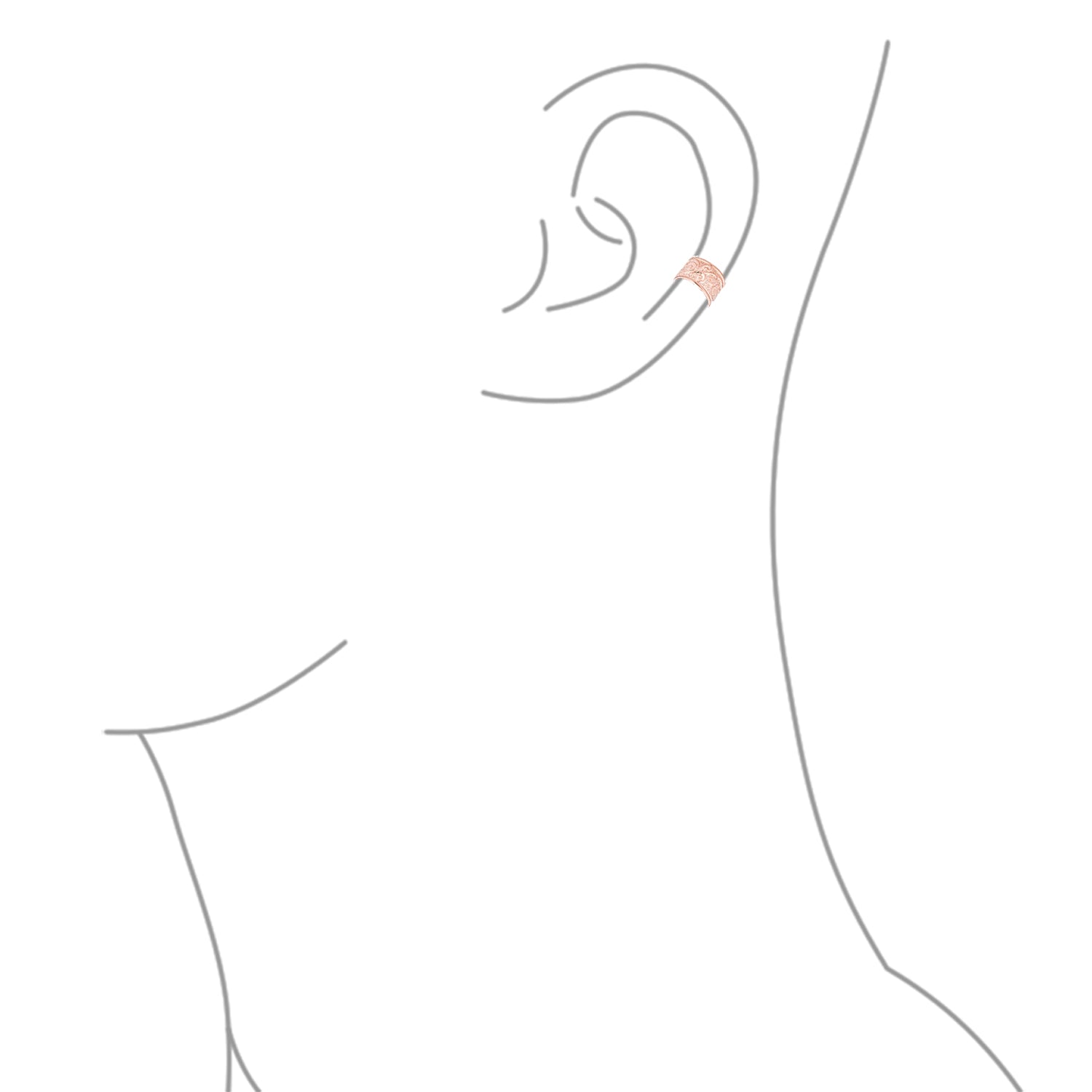 Set of 4 Boho Celtic Knot Triskele Ear Cuff Cartilage Earring Rose Gold Plated