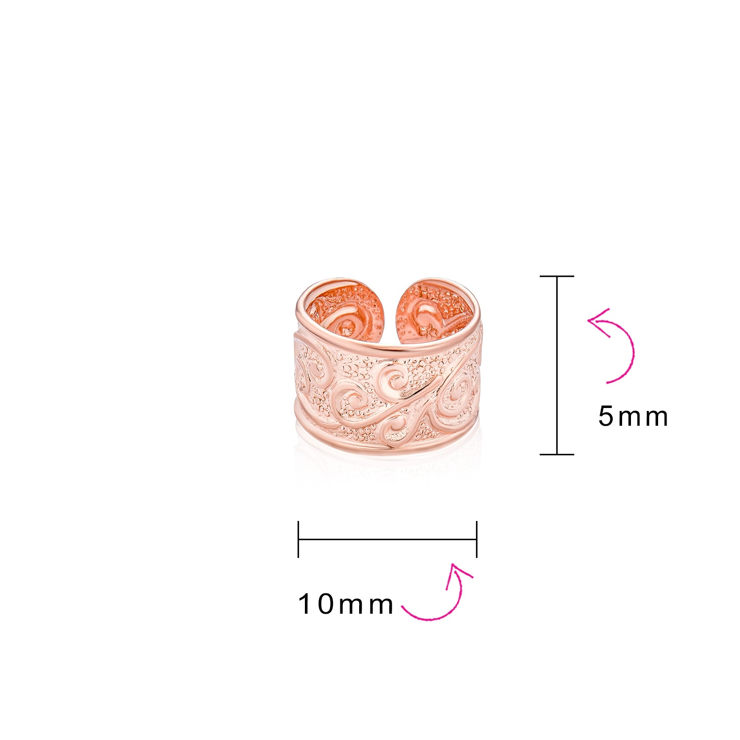 Set of 4 Boho Celtic Knot Triskele Ear Cuff Cartilage Earring Rose Gold Plated