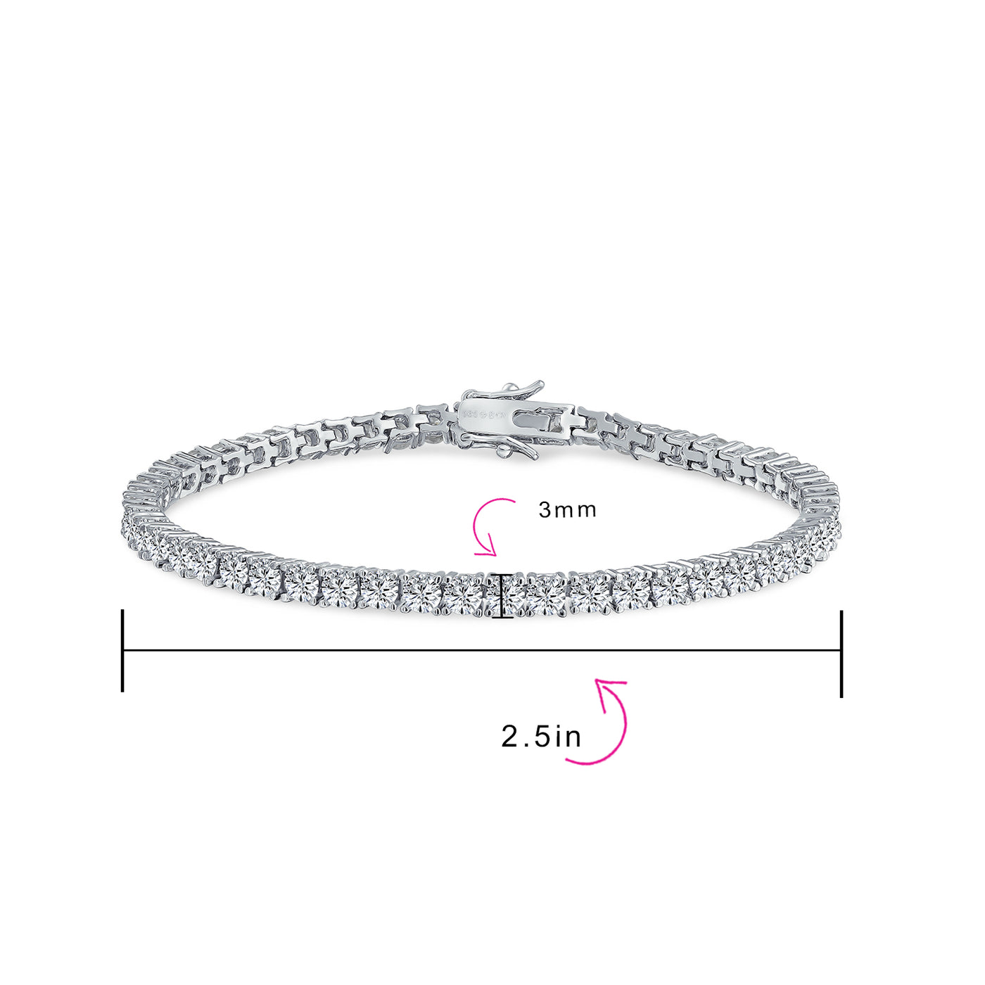 Traditional Bridal Jewelry 10 CT CZ Round Solitaire Tennis Bracelet Sterling Silver