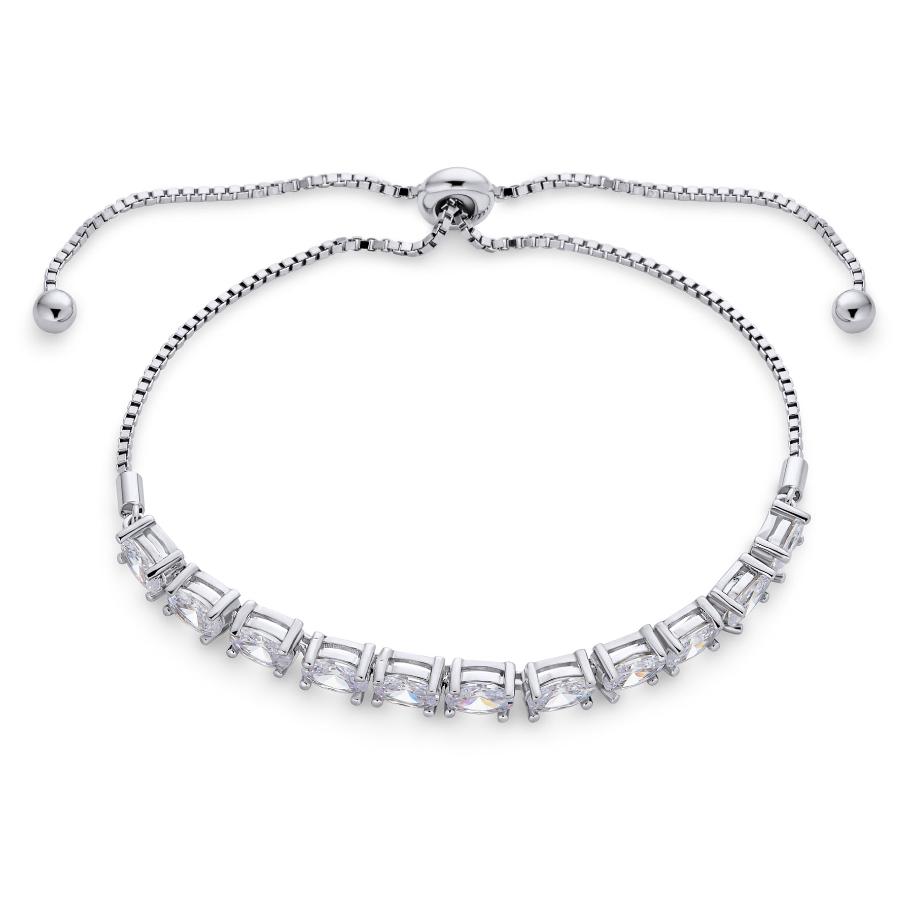 Bridal Prom Oval CZ Bolo Tennis Bracelet & Halo Stud Earrings Jewelry Set