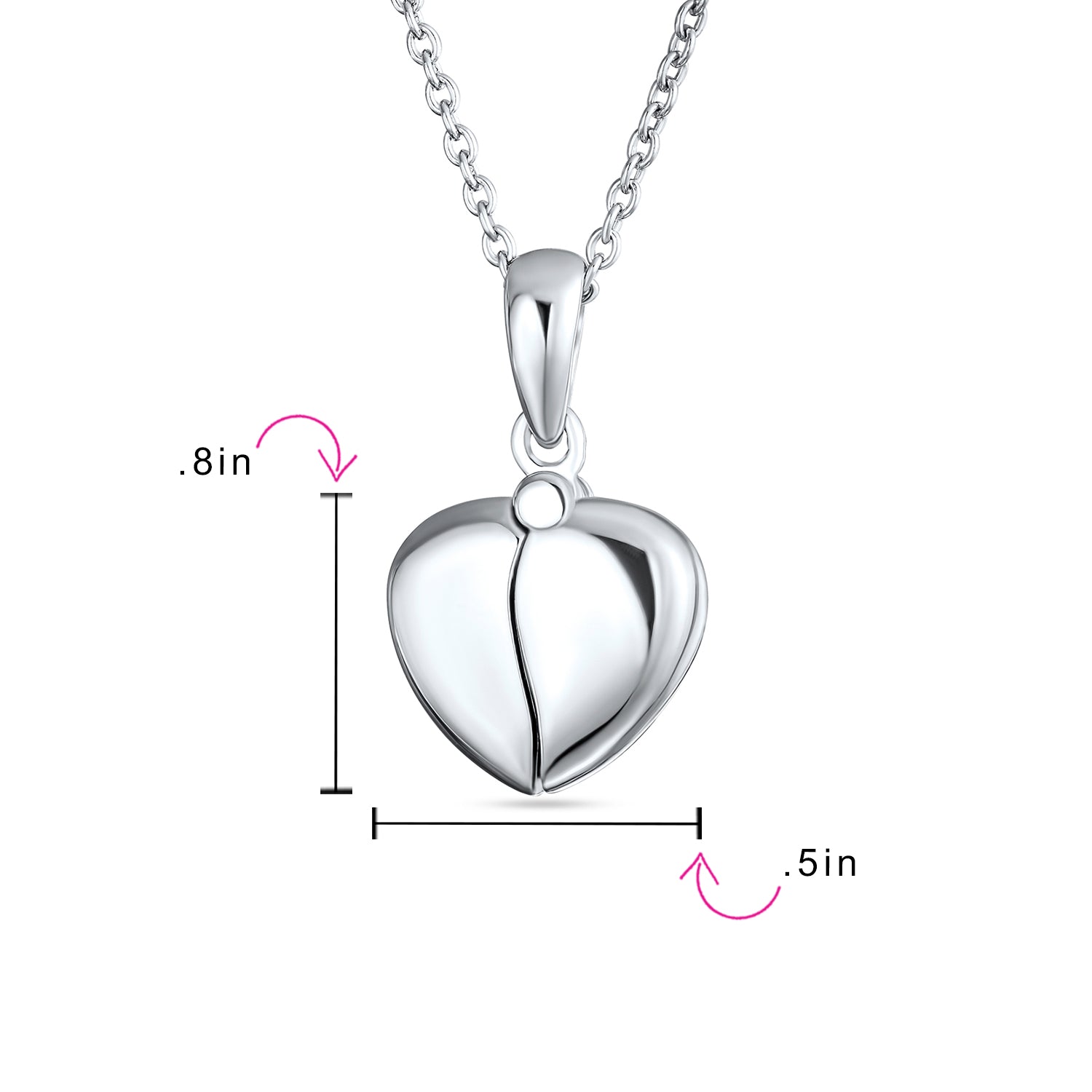 BEST MOM Word Angel Wing Heart Locket Pendant Necklace .925 Sterling Silver