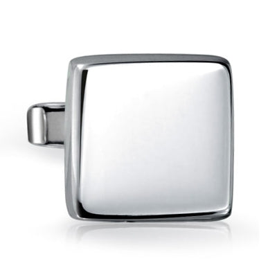 Monogram Initial Geometric Solid Square Sterling Silver Shirt Cufflinks Gift