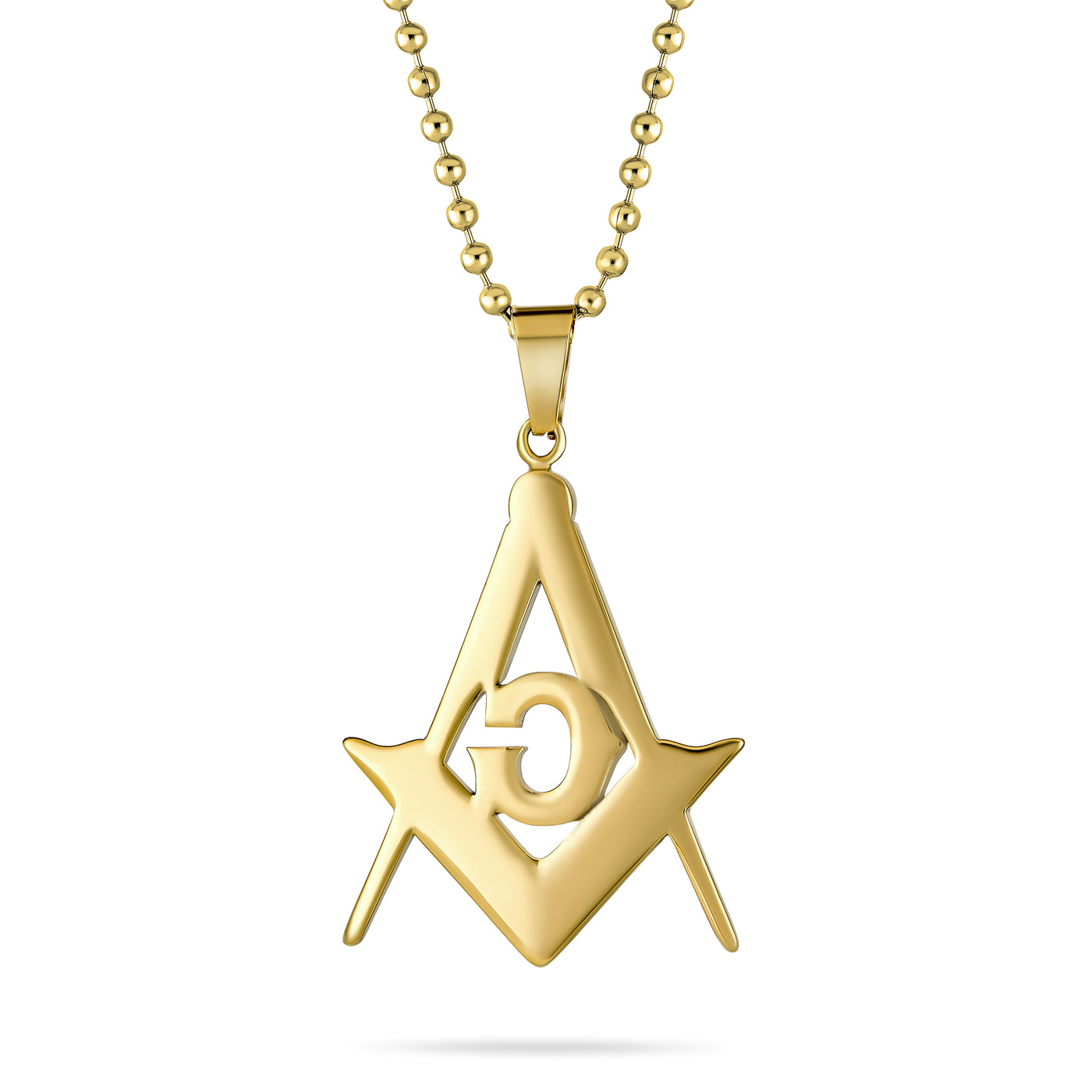 Compass Freemason Masonic Pendant Oxidized Silver Gold Stainless Steel ...