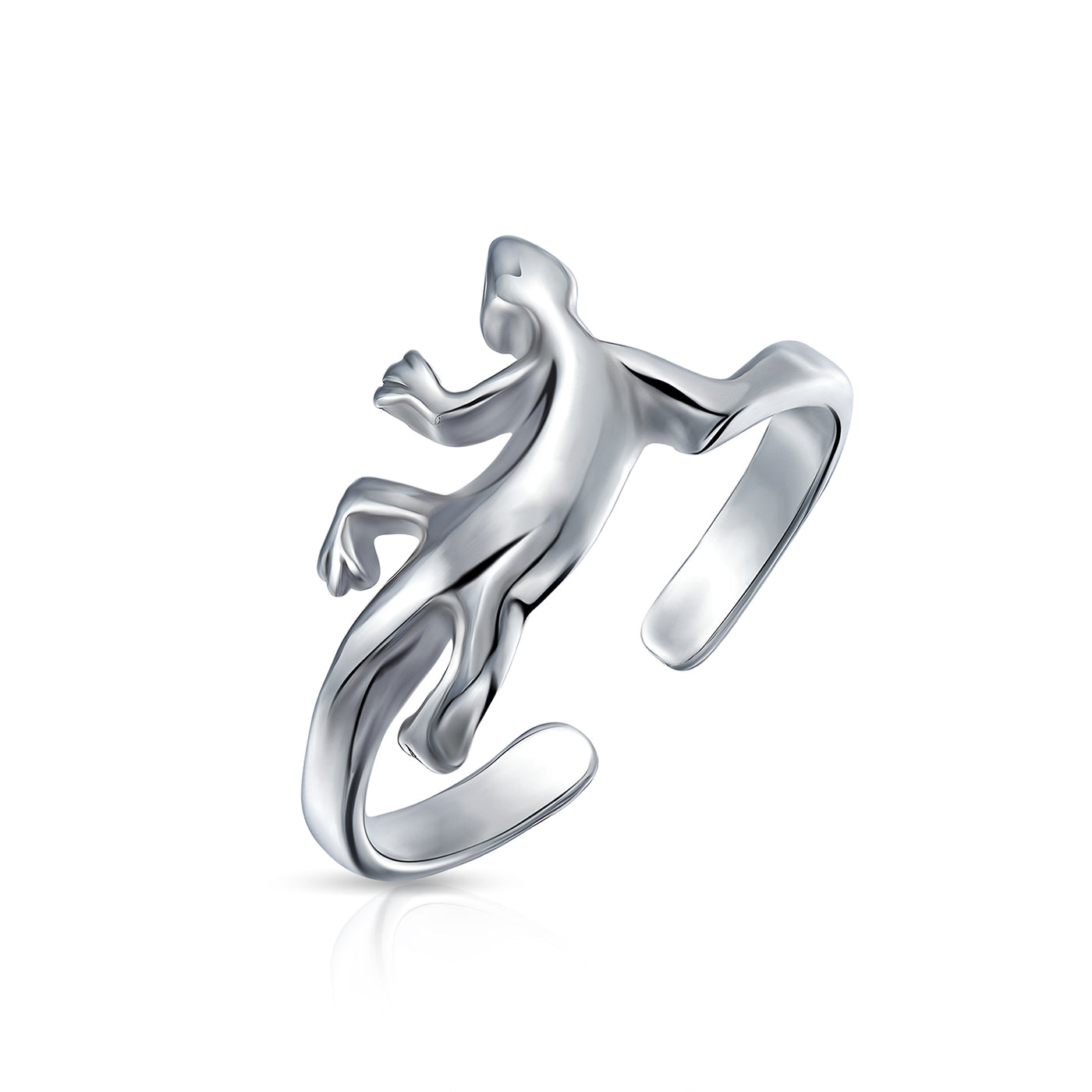 Set of 2 Garden Reptile Snake and Geko Lizard Midi Toe Ring Sterling Silver