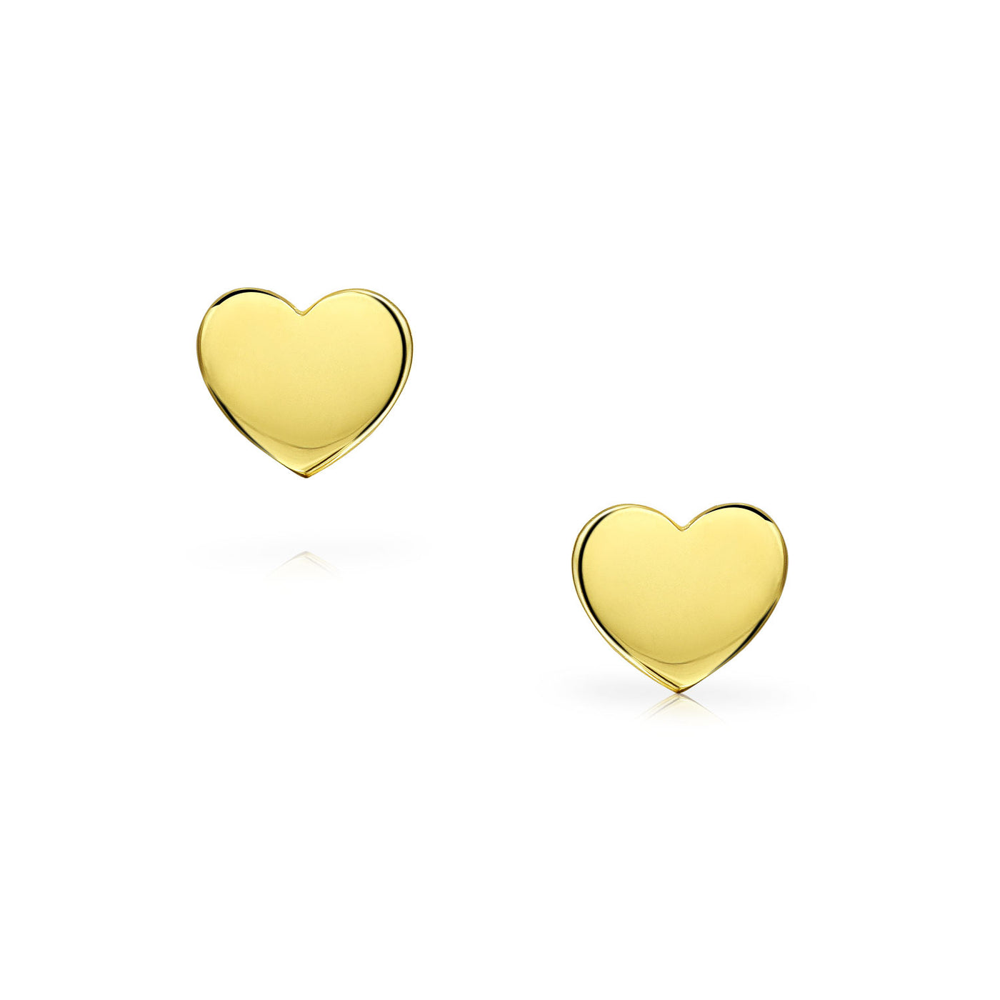 Initial Letter A-Z 14K Gold Heart Shaped Stud Earrings with Screw Back for Girlfriend