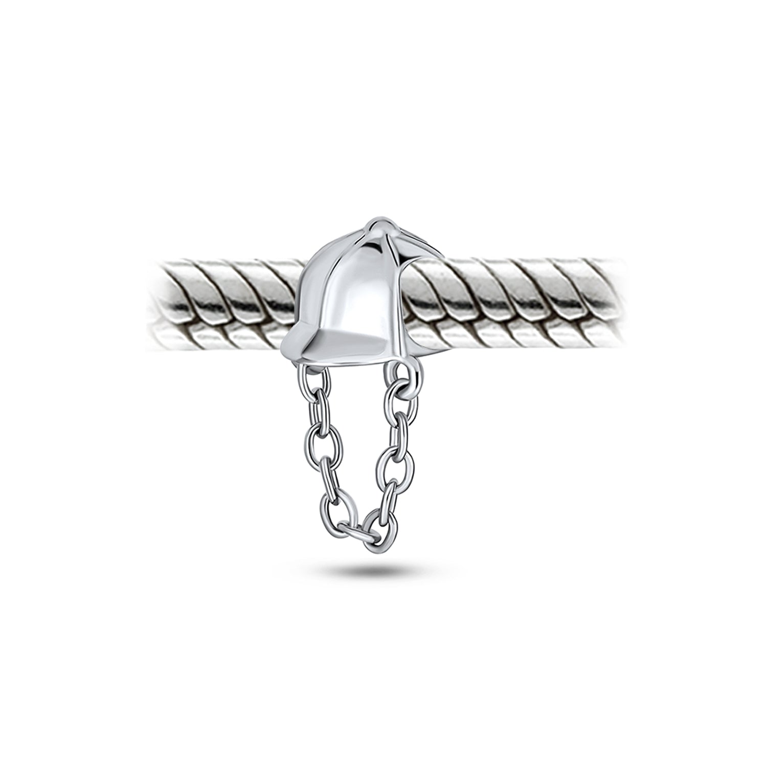Sterling Silver Western Horse Jockey Equestrian Hat Cap Sports Helmet Charm Bead for Bracelet (Set)
