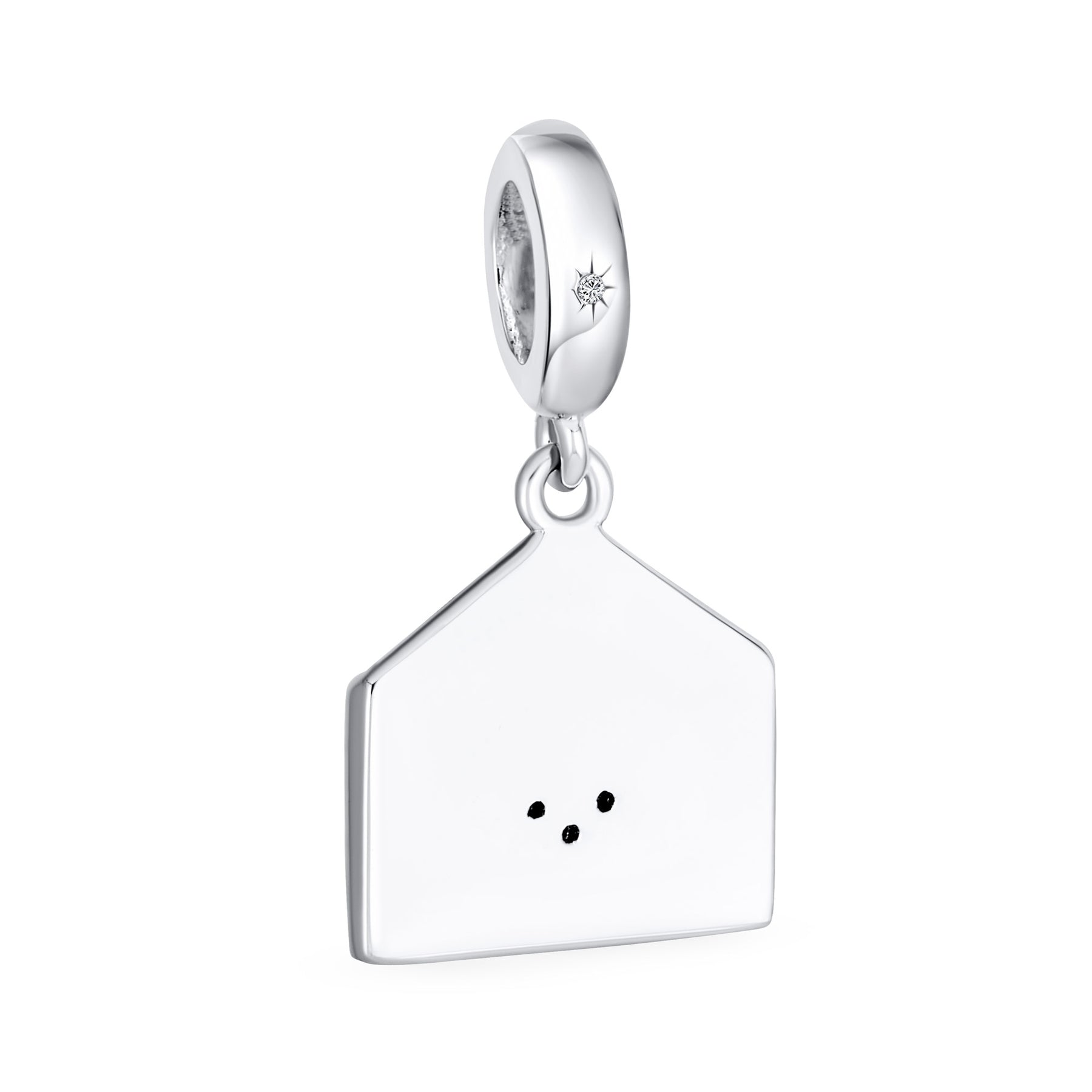 Sterling Silver Mistletoe Holly Envelope Letter Word Merry Christmas Dangling Charm Bead for Bracelet
