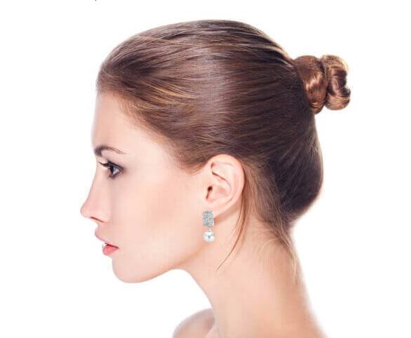 Bridal Jewelry - Milgrain Vintage Filigree Faux White Pearl Drops Half Hoop Earrings Pave CZ Accent