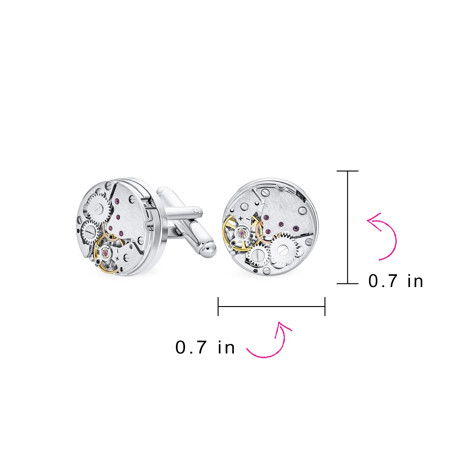 Mechanic Steampunk Moving Gears Wheel Cufflinks For Men Silver Gold Tone Stainless Steel