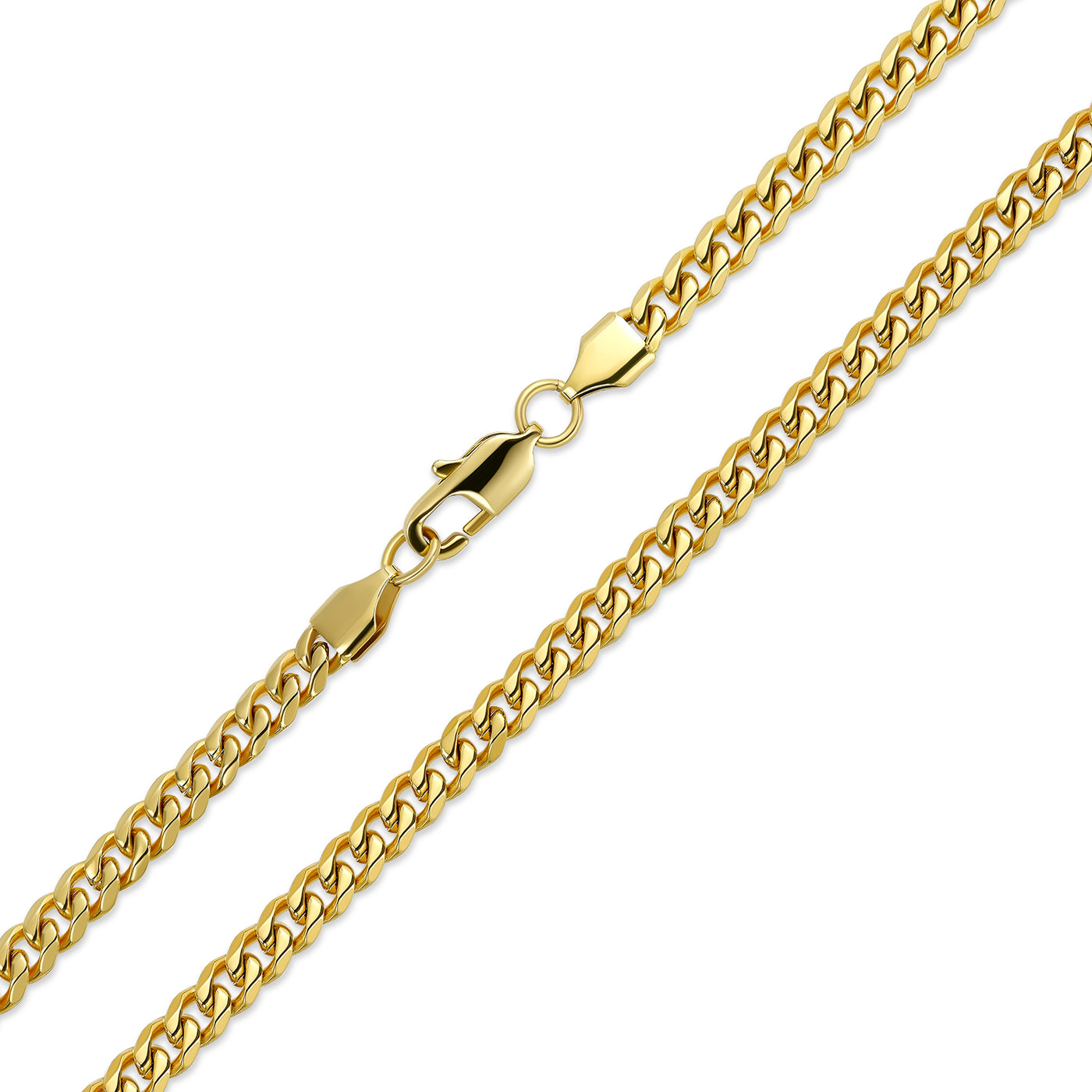 Men's 8MM Gold Tone Stainless Steel Miami Cuban Chain Necklace 20-30 Inch