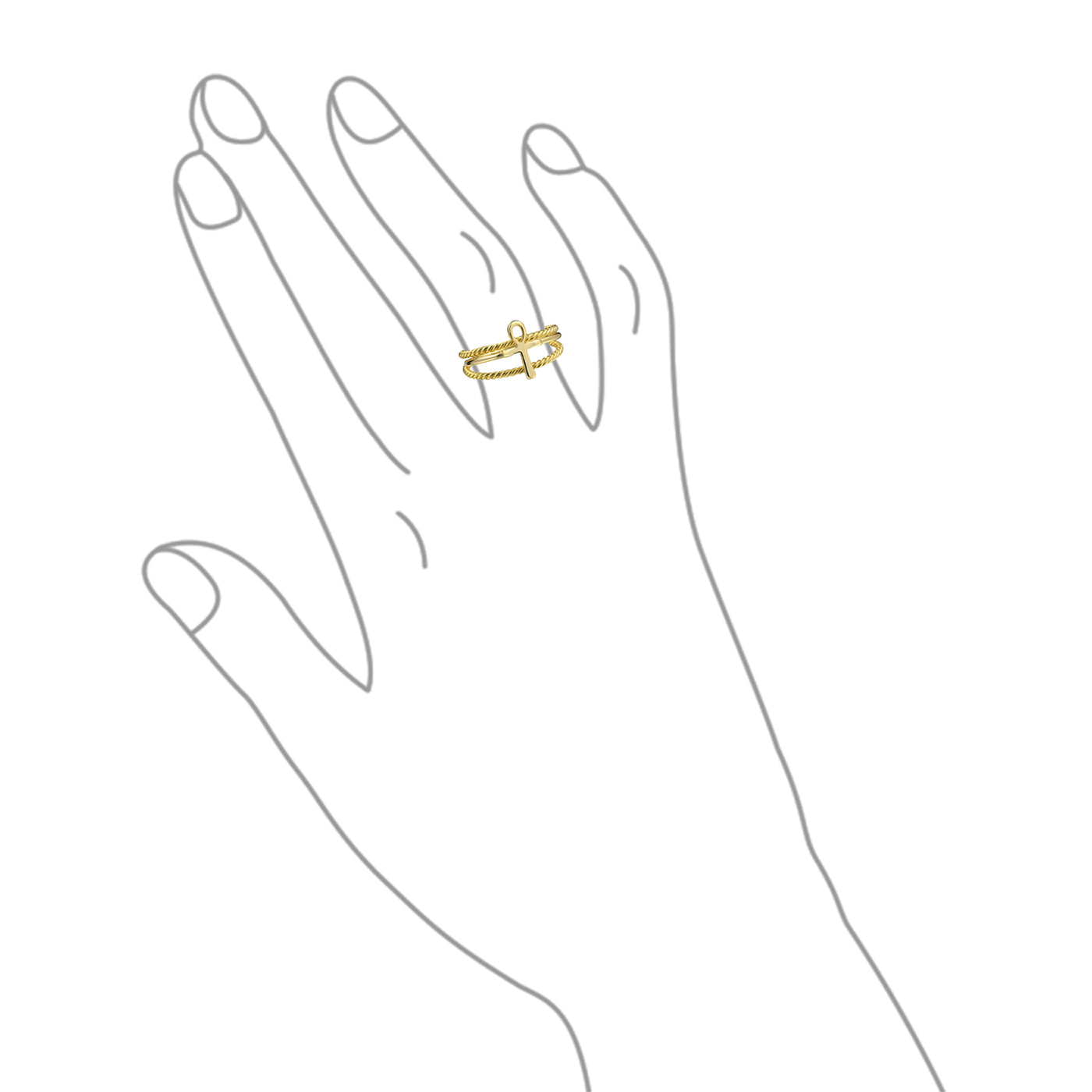 Gold Set Ring Size 6