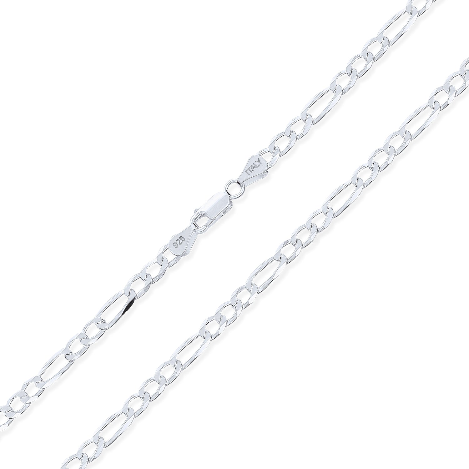 Classic Solid 5.5MM Heavy .925 Sterling Silver Figaro Link Chain Necklace 16 Inch