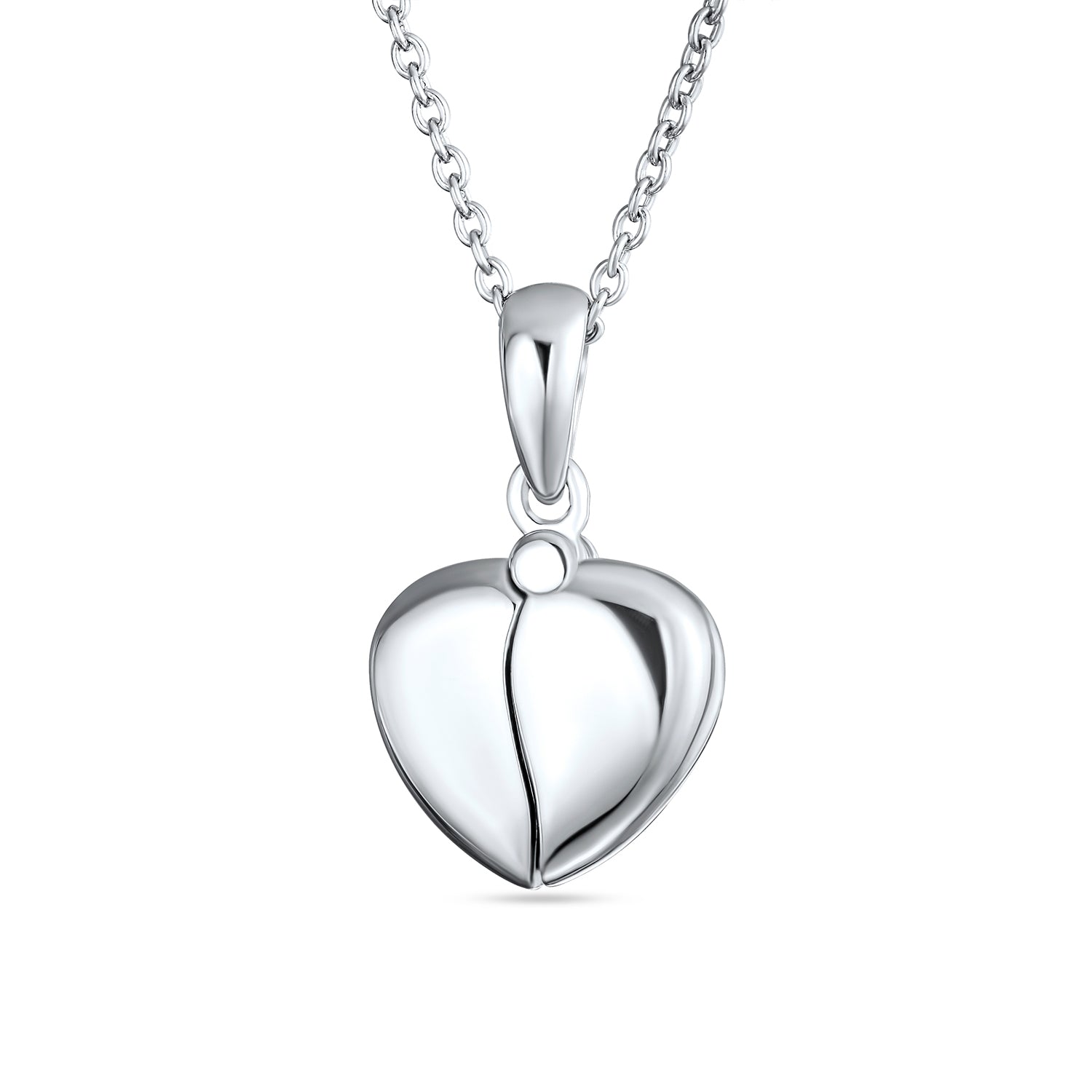 BEST MOM Word Angel Wing Heart Locket Pendant Necklace .925 Sterling Silver