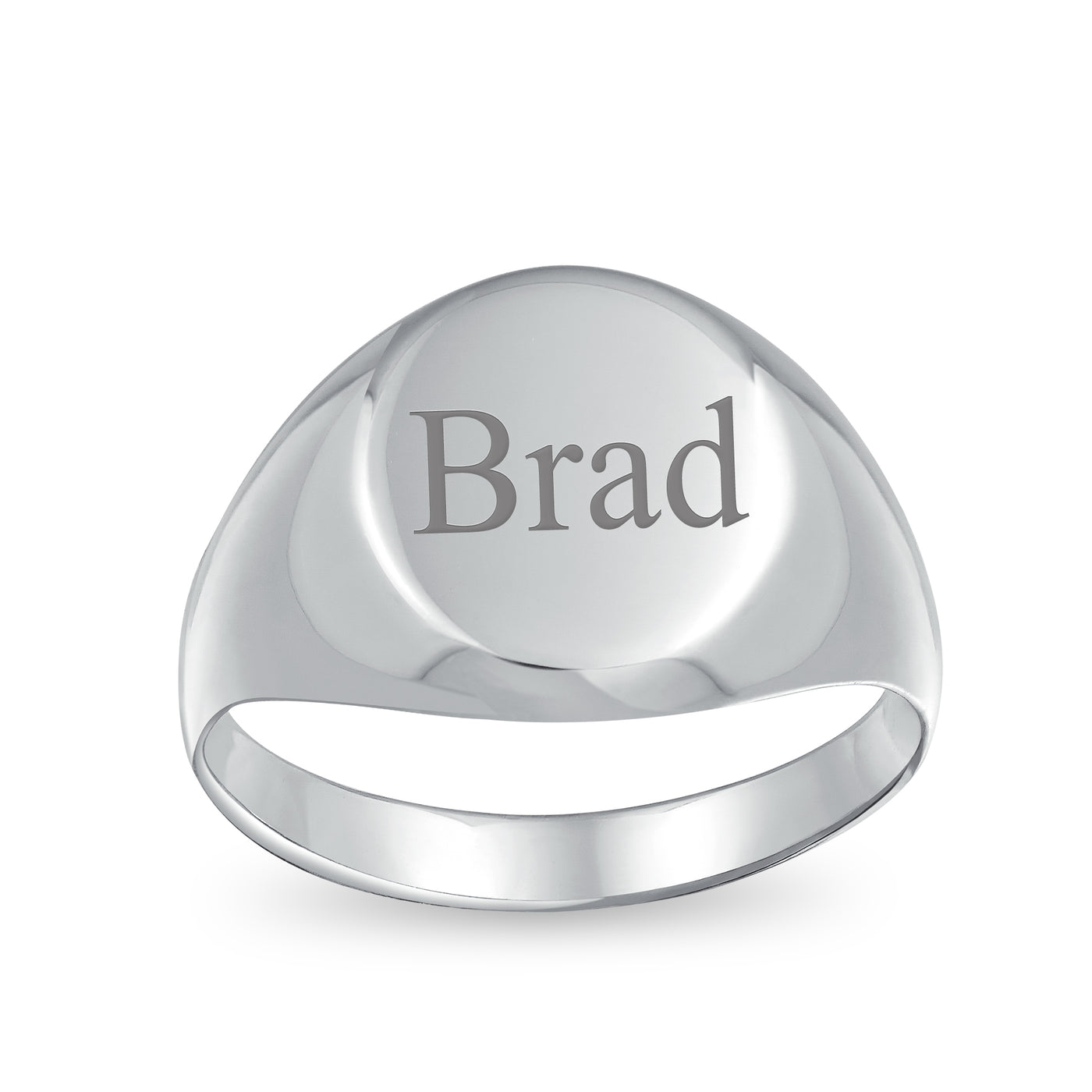 Basic Simple Initial Monogram Sterling Silver Ring for Men Oval Signet Design