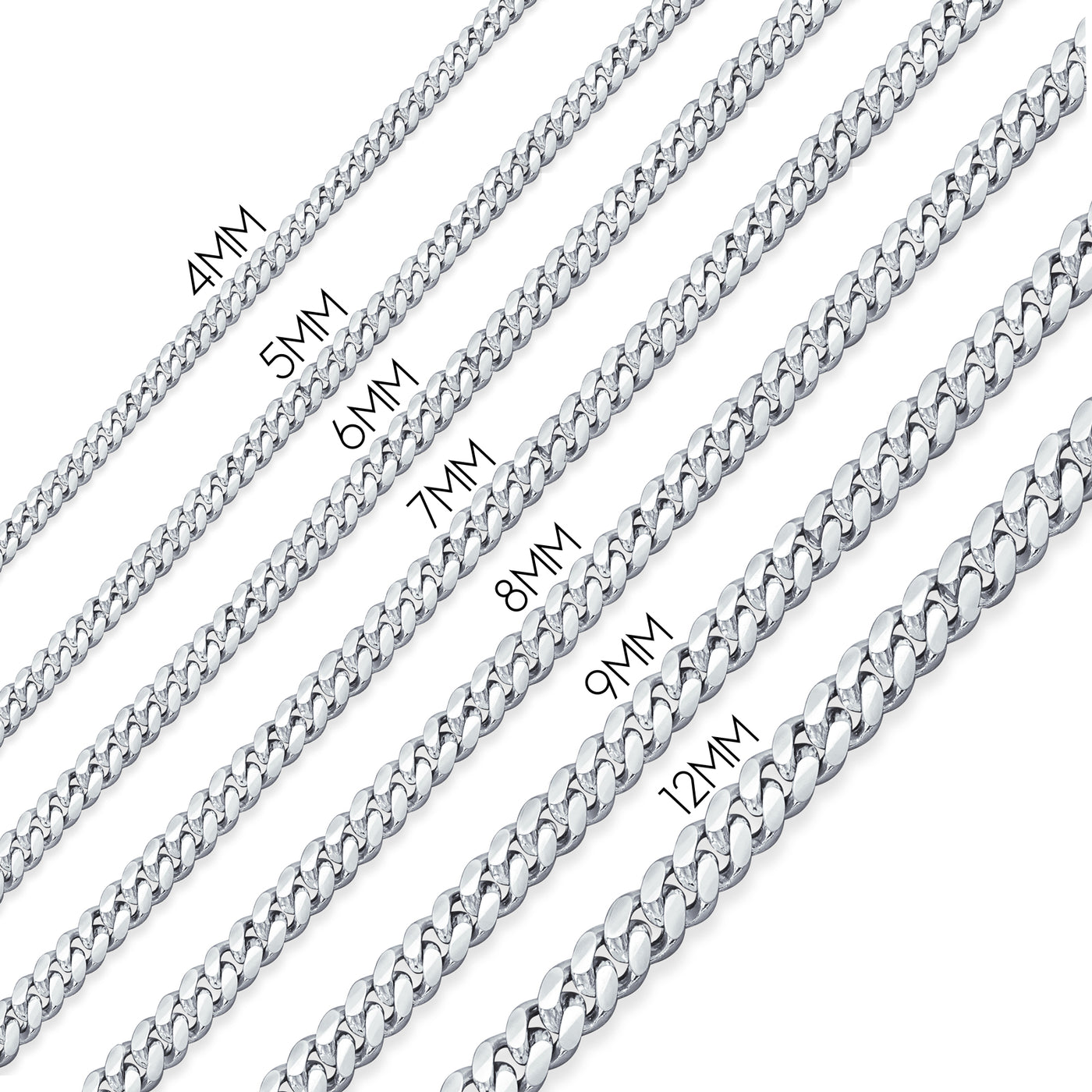 Solid Sterling Silver Italian 3.5MM Rounded Link Chain Necklace for Men Nickel-Free