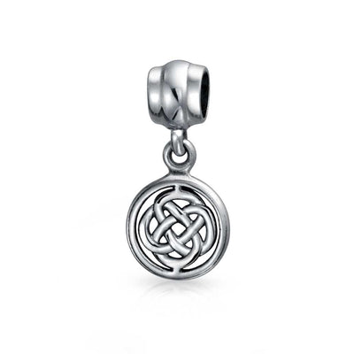 Set of 2 Romantic Celtic Love Knot Infinity Dangle Charm Bead Sterling Silver