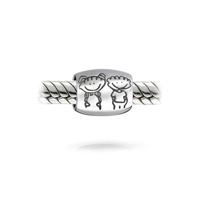 Set of 2 Mother's Day SUPER MOM and BFF Friendship Charm Bead Sterling Silver