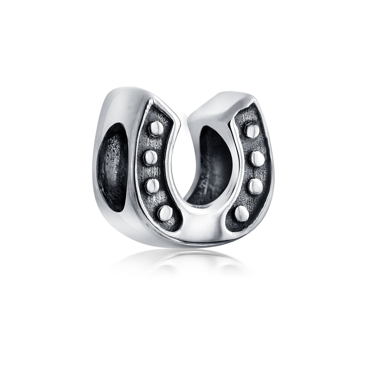 Lucky Horseshoe Charm Bead Sterling Silver for European Bracelet