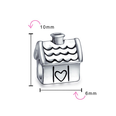 Set of 2 SUV Jeep Car and Sweet Heart New Homeowner Charm Bead Sterling Silver
