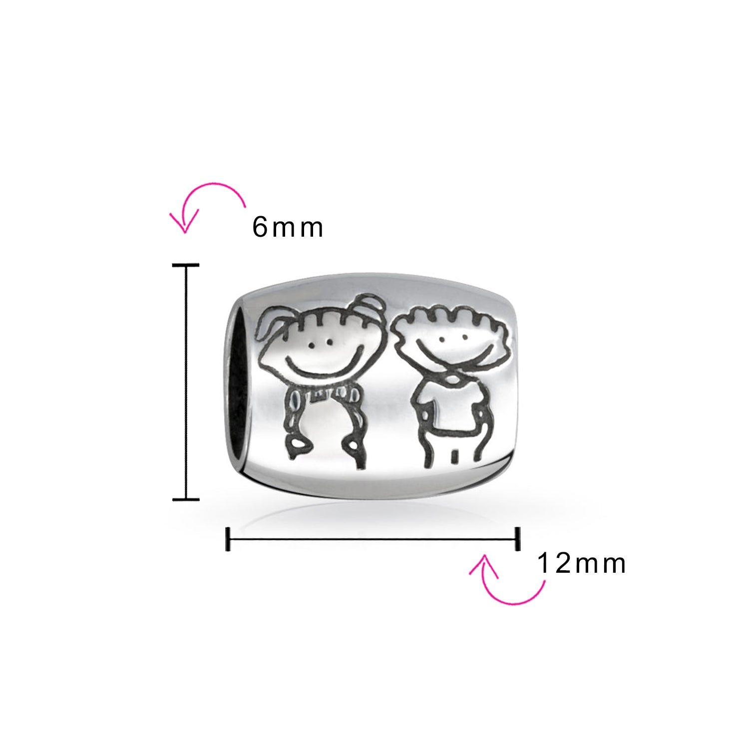 Sterling Silver Homeowner Family House & Family Brother Sister Friends Charm Bead for Bracelet (Set)