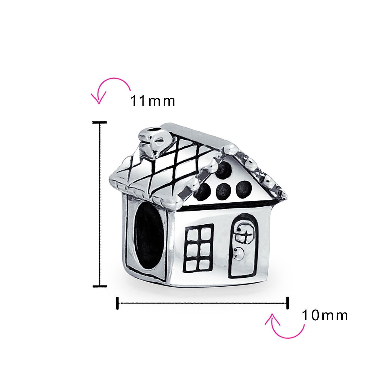 Sterling Silver Homeowner Family House & Family Brother Sister Friends Charm Bead for Bracelet (Set)