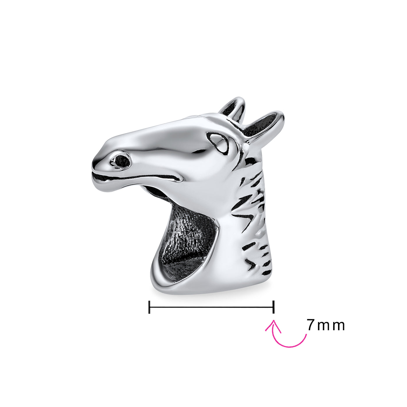 Set of 2 Western Horse and Jockey Equestrian Cap Hat Charm Bead Sterling Silver