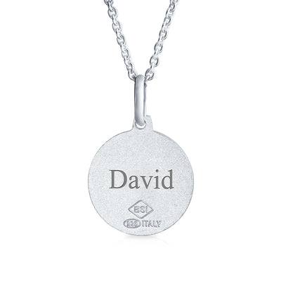 Saint Christopher Pendant Necklace in Sterling Silver - Patron of Safe Travel Medal