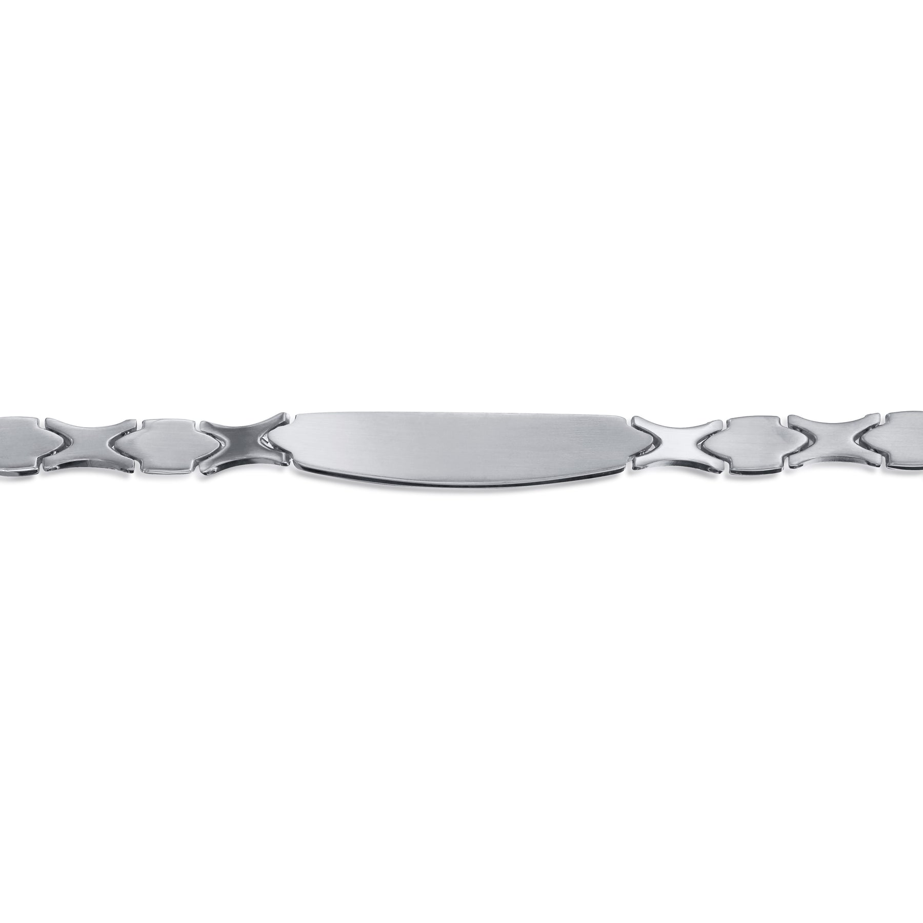 Medical ID Bracelet Set Two Leaf Link Chain Identification Name Plated Red Alert Stainless Steel