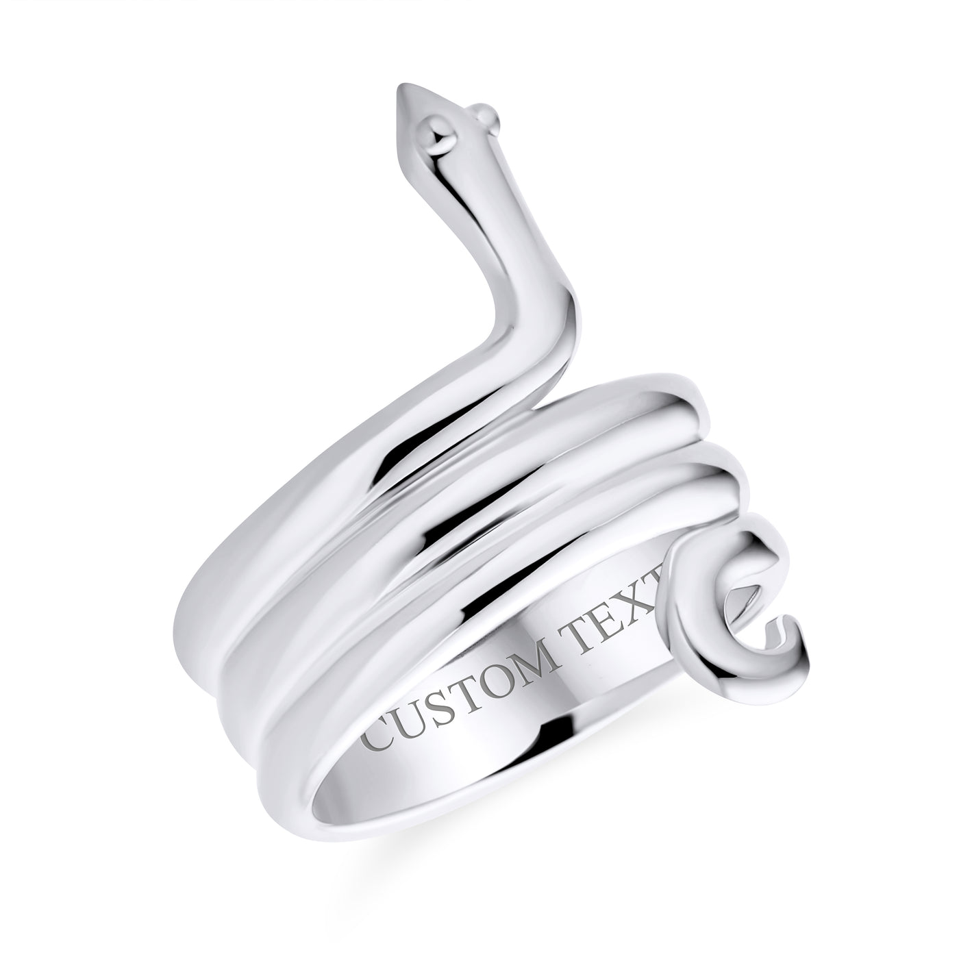 Egyptian Serpent Snake Silver Ring Band for Garden Animal Pet Reptile Lovers