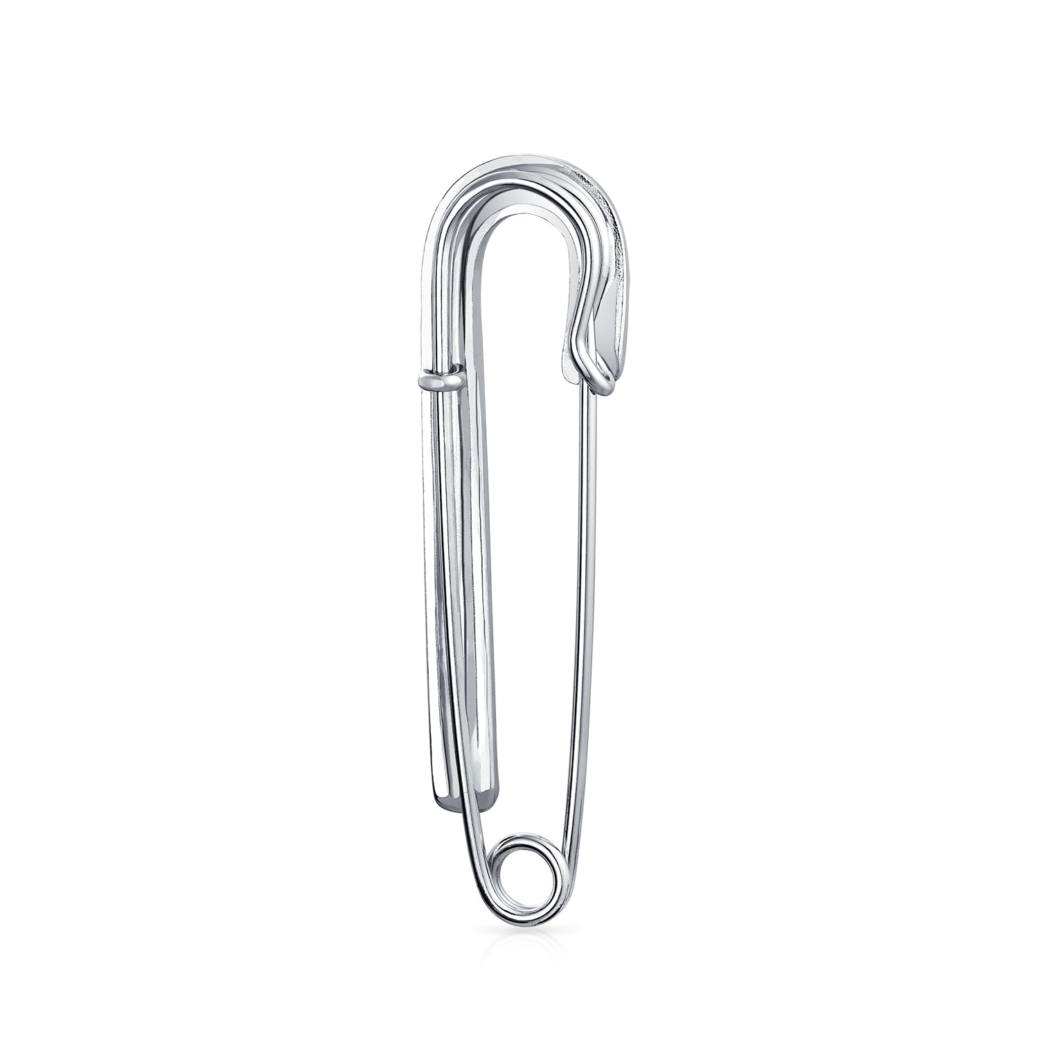 Set of 2 Crystal Candy Cane Safety Pin Brooch Pin Gold Silver Plated 2 Inch