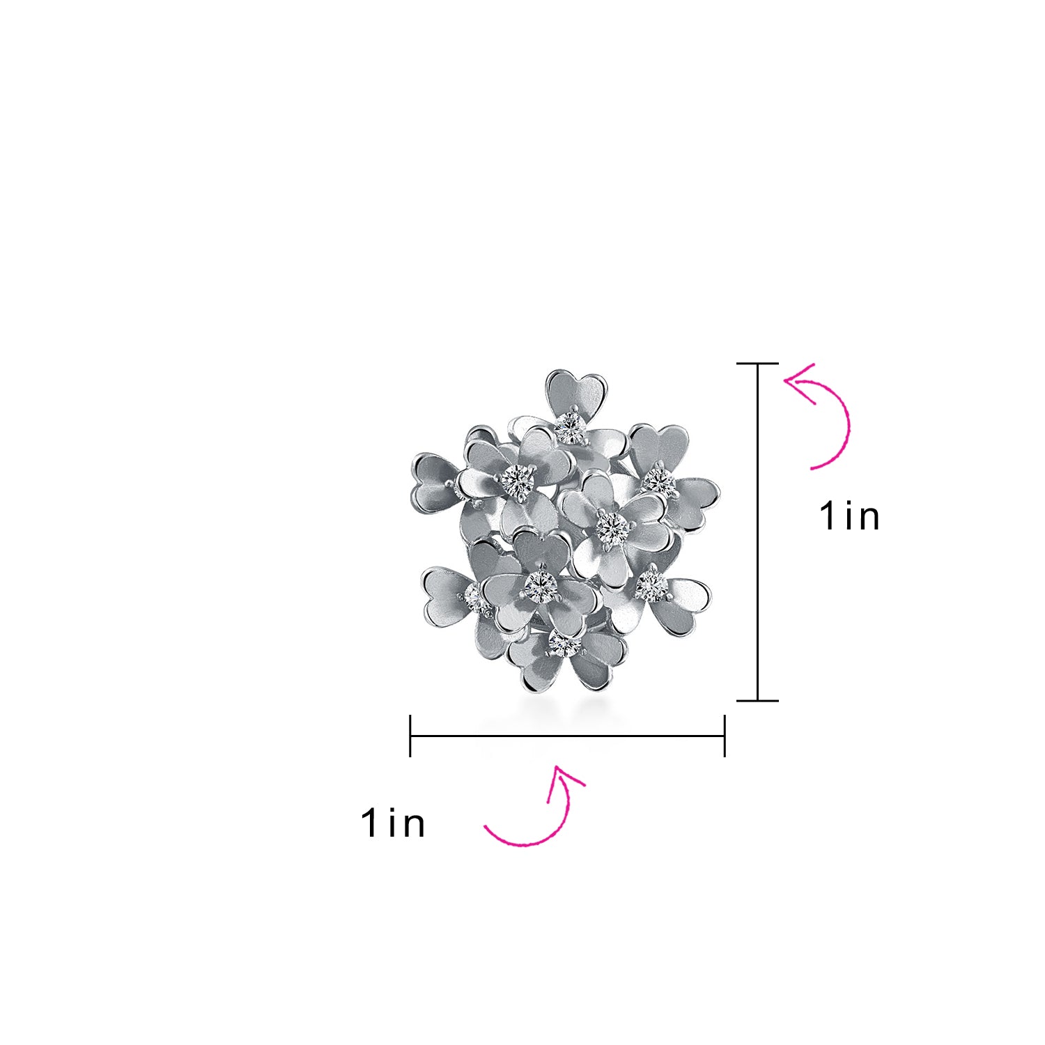 Bouquet Of Flower Clip On CZ Accent Button Style Non Pierced Ears Rose Yellow Gold Plated (Set of 3)