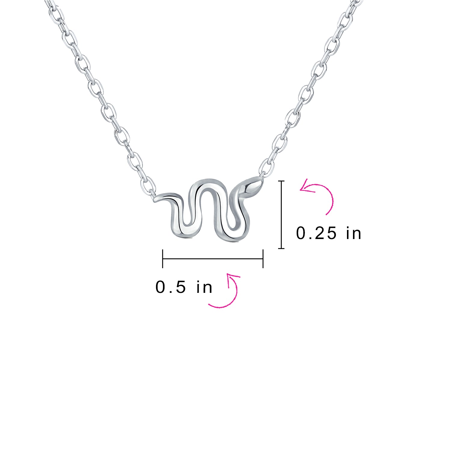 Garden Crawler Reptile Snake Pendant Necklace and Stud Earring Jewelry Set .925 Sterling Silver