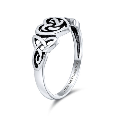 Dainty Celtic Love Knots Silver Ring for Best Friends Infinity Heart Design