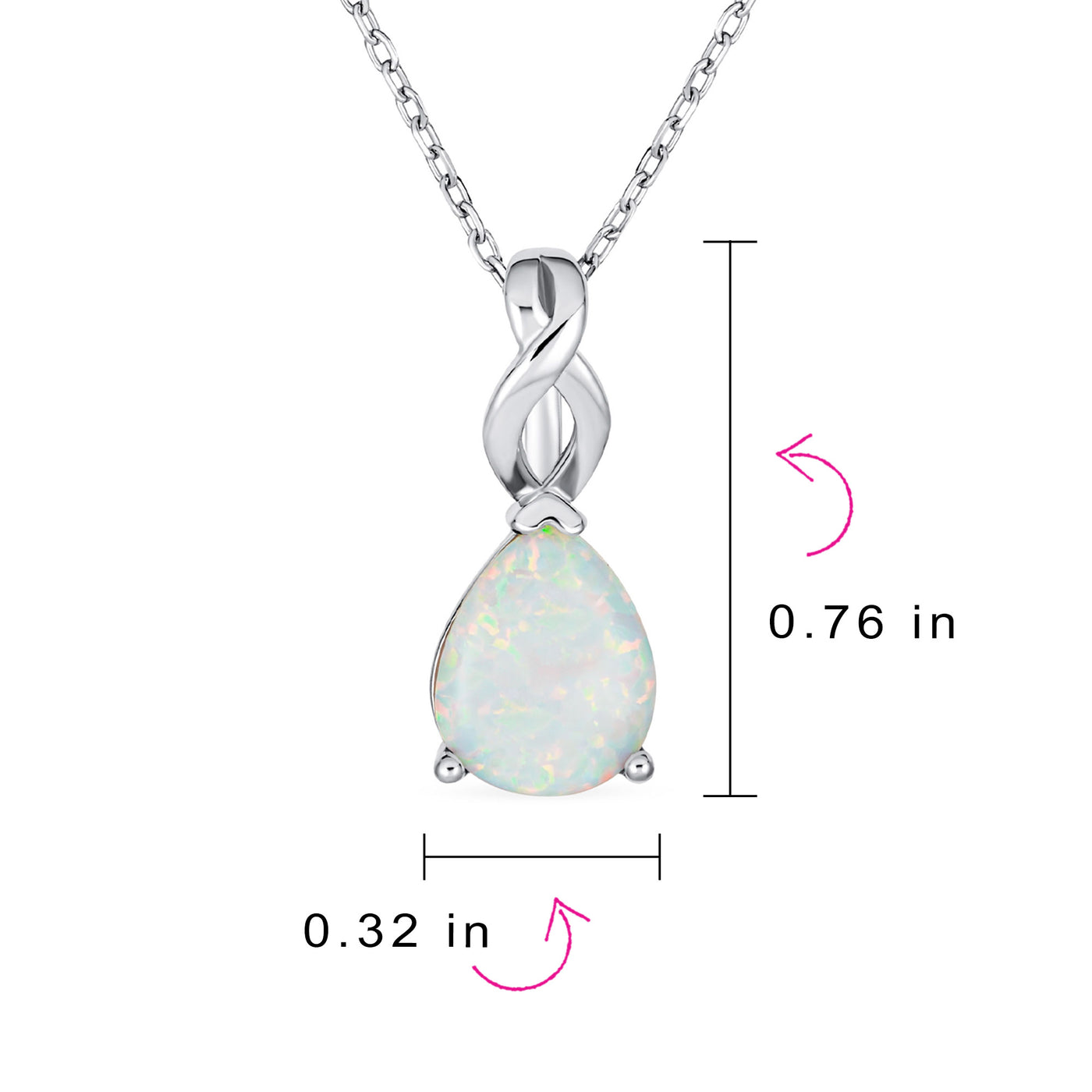 Romantic Opulence Bridal Necklace 3CTW Opal Teardrop Sterling Silver Pendant