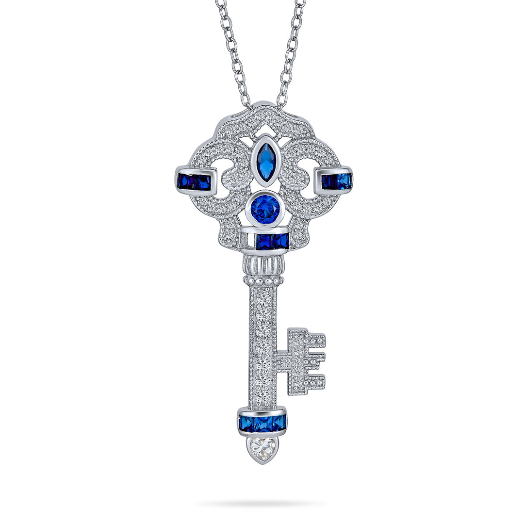 Sapphire key necklace sales