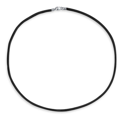 Black Satin Silk Cord Necklace for Men with Silver Lobster Clasp Various Lengths