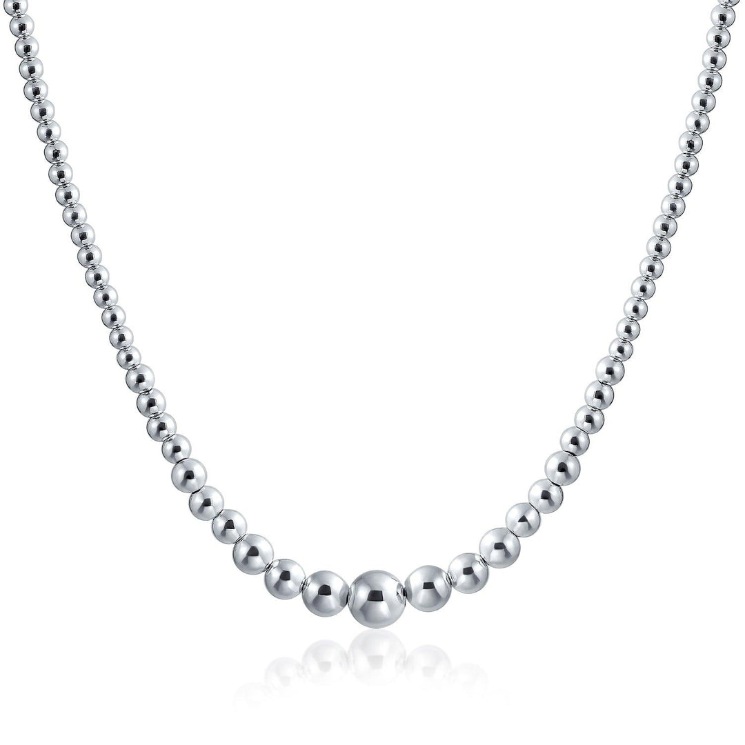 Silver bead necklace 16 store