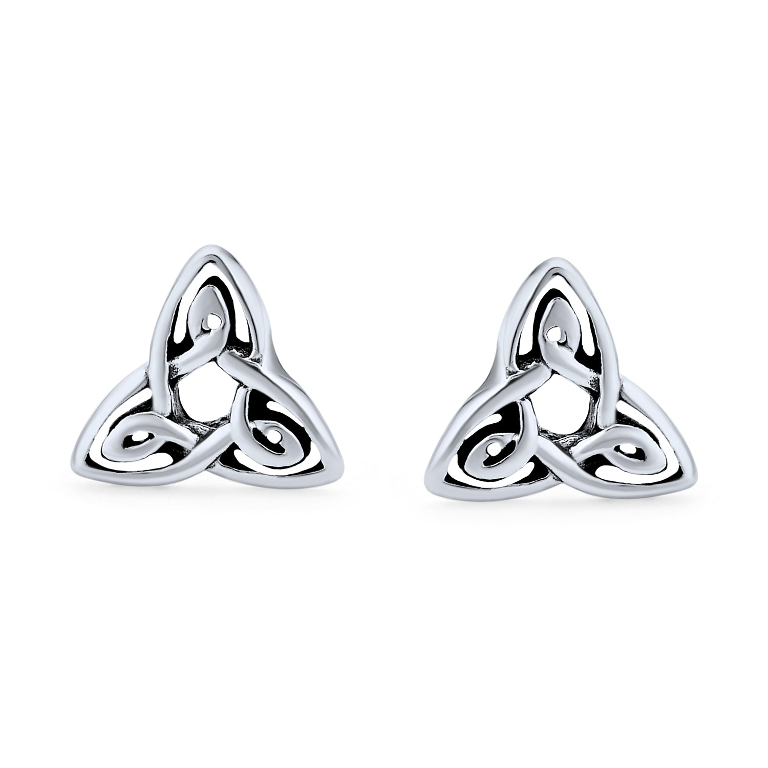 Set of 2 Small Celtic Irish Lover Infinity Knot Stud Earrings Oxidized Silver