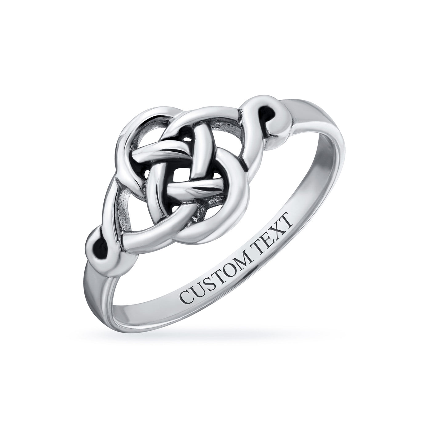 Dainty Celtic Love Knots Silver Ring for Best Friends BFF Infinity Promise Band