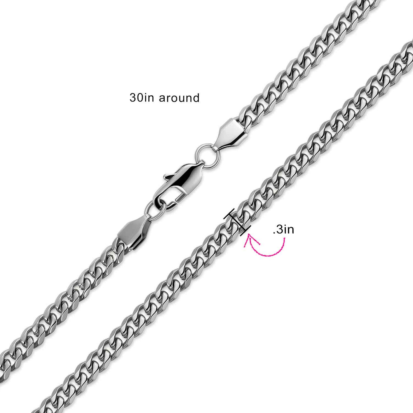 Heavy Duty 8MM Cuban Link Chain Necklace for Men 14K Gold Plated 24-30 Inch