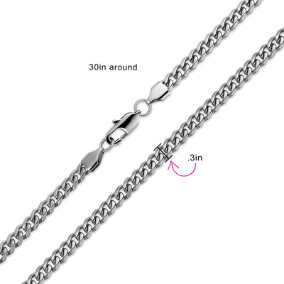 Heavy Duty 8MM Cuban Link Chain Necklace for Men 14K Gold Plated 24-30 Inch