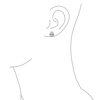 Set of 2 Pear Shape CZ Stud Earrings Teardrop Solitaire Gold Sterling Silver 6MM