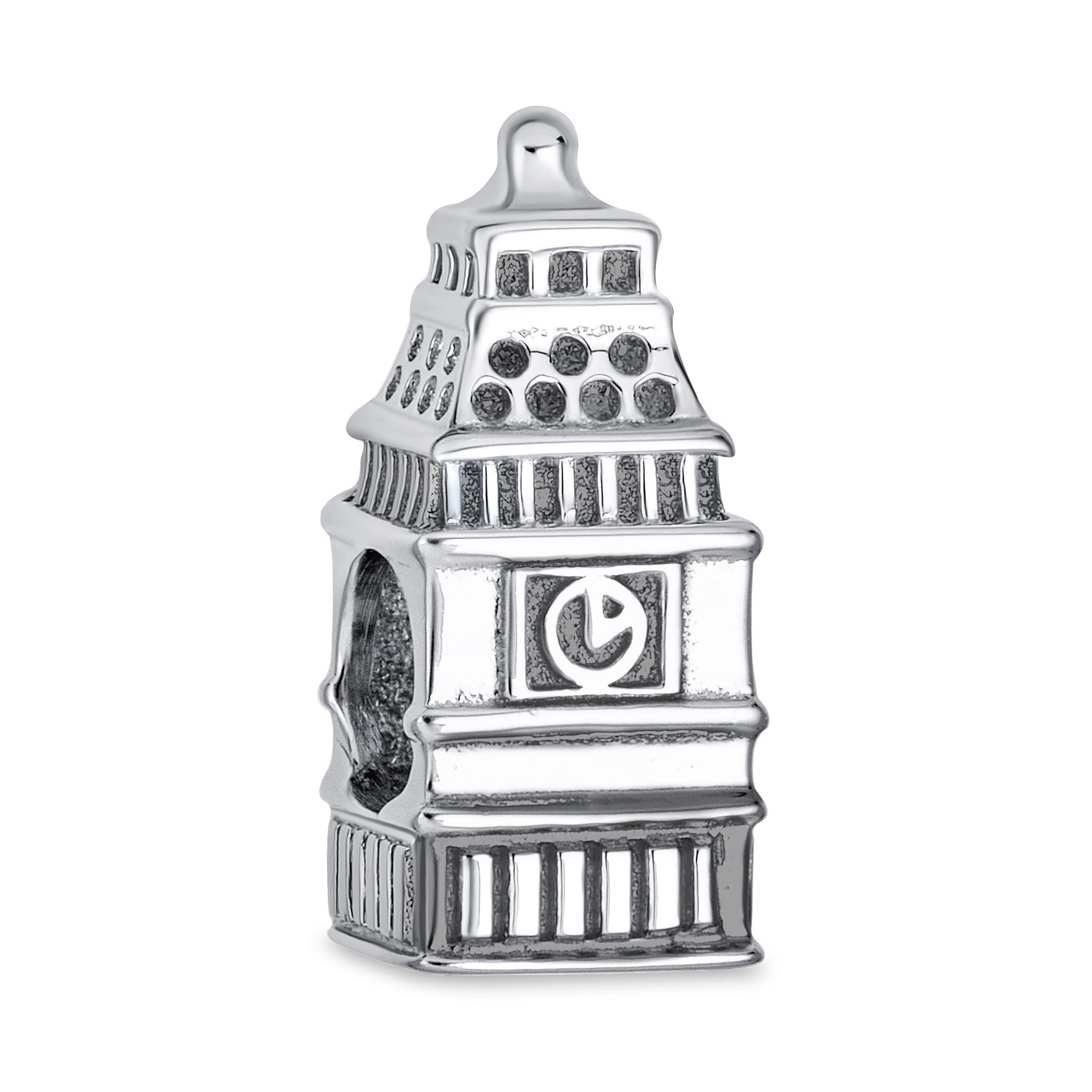 Set of 2 London Big Ben and Double Decker Bus Charm Bead Sterling Silver